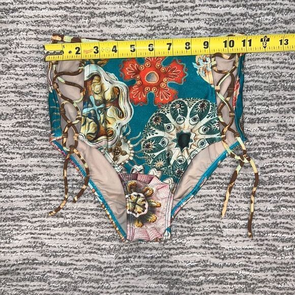 NWT ADRIANA DEGREAS Sea Biscuit High
Waisted Bikini Green Small - Picture 5 of 9